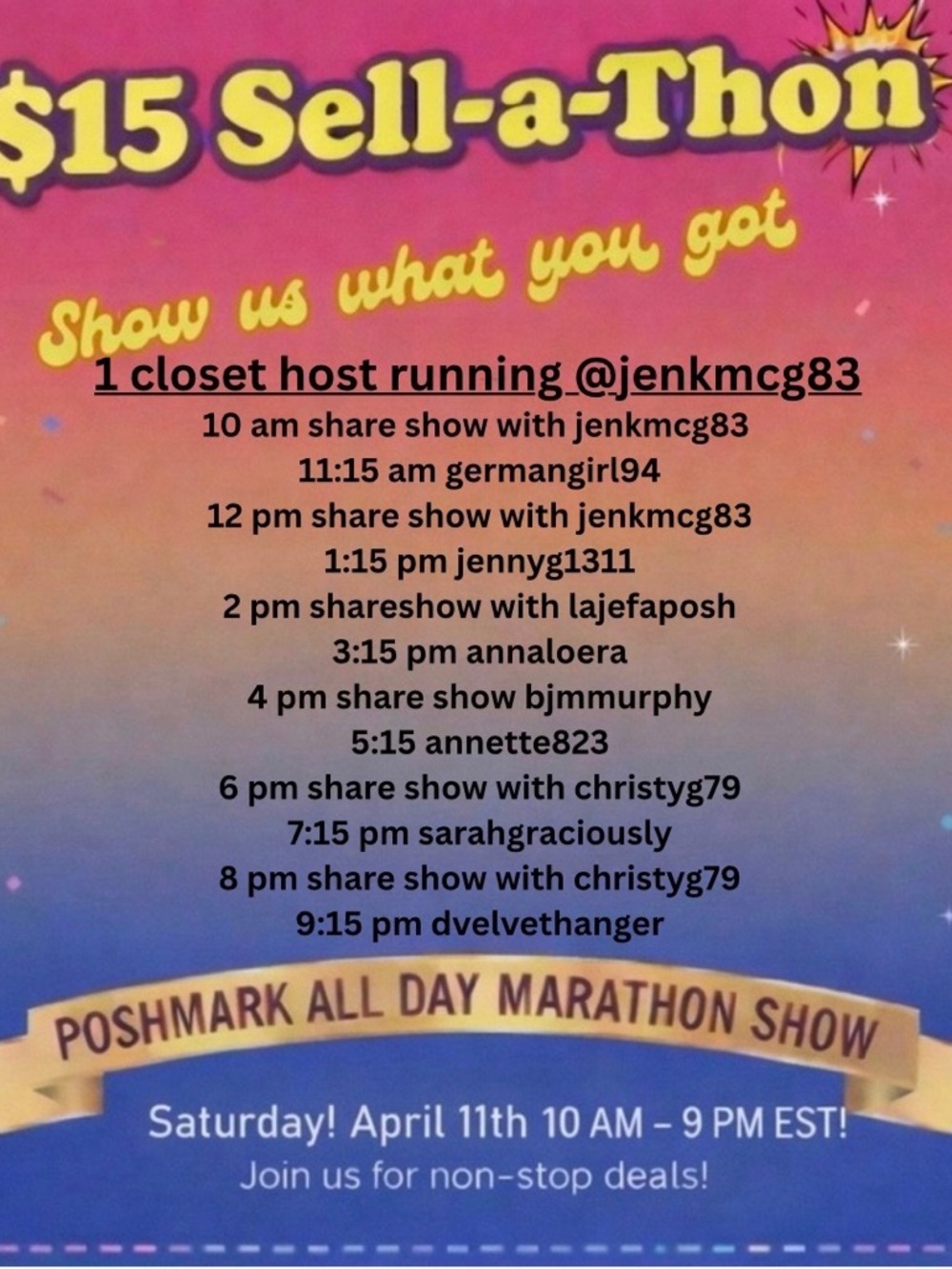 $15 Sell-a-Thon Show Summer Break - Picture 2 of 3